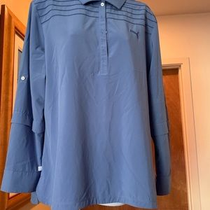 PUMA WOMENS ACTIVE SET XL GOLF Periwinkle/Navy LS Shirt/Skirt legging combo